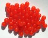 25 8mm Translucent Dyed & Coated Orange Red Round Beads